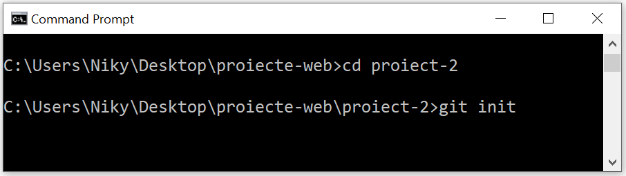initializare git in proiect