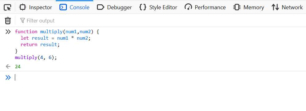 testare javascript in consola
