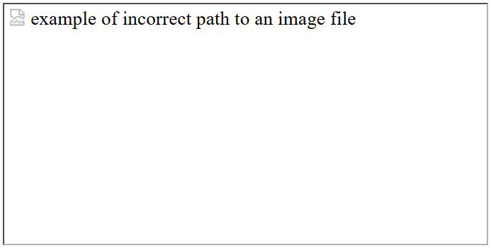 example of incorrect path to an image file
