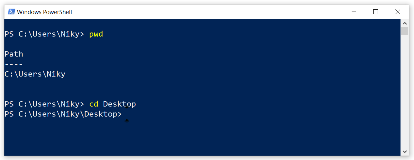 change current directory
